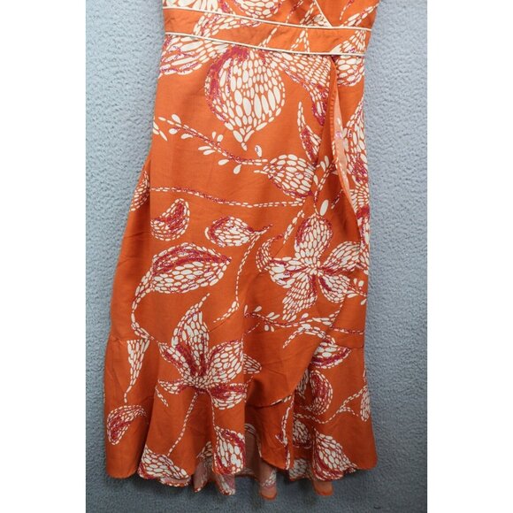 Band of the Free Empire Waist Wrap Midi Dress-Size Medium-Straps-Smocked-Beachy - Picture 2 of 14